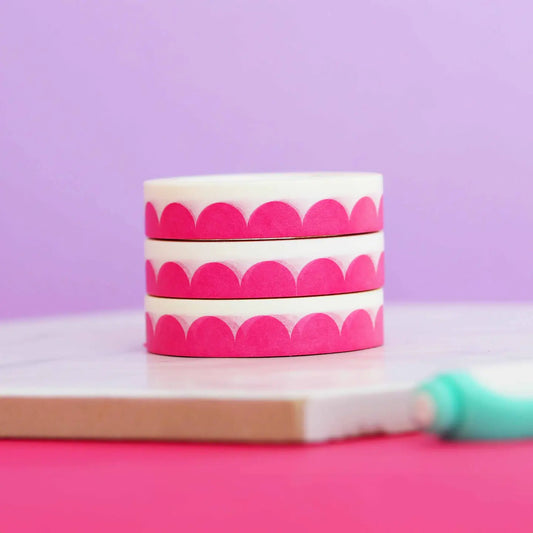 Nutmeg and Arlo Washi tape - Pink Scallop