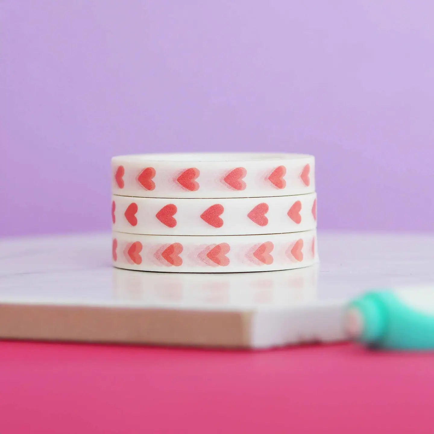 Nutmeg and Arlo smalle Washi tape 7,5mm - Heart Checkbox