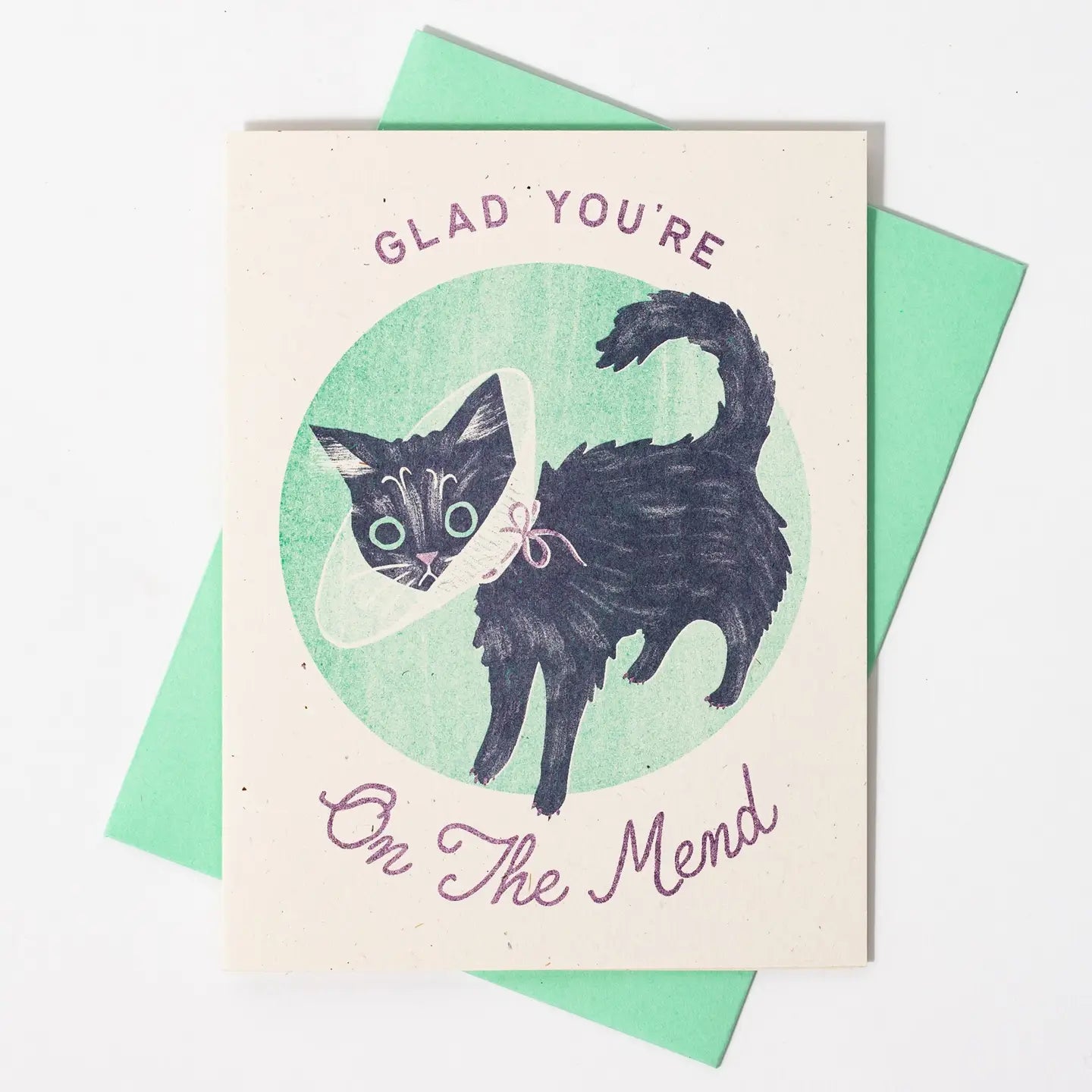 Bromstad Printing Co. - Risograph-Grußkarte „Die heilende Katze“