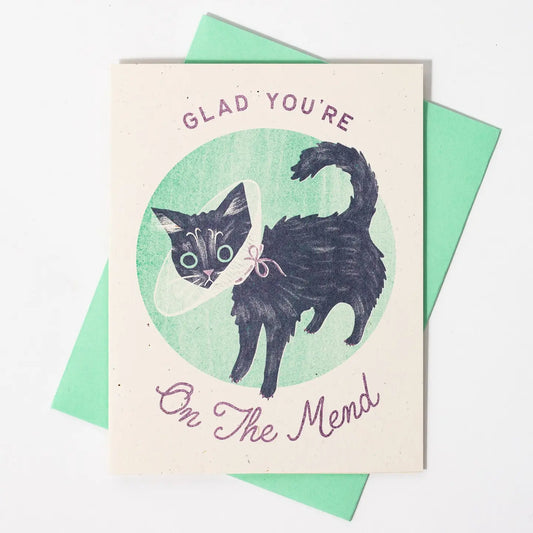 Bromstad Printing Co. - Risograph Wenskaart 'The Mend Cat'