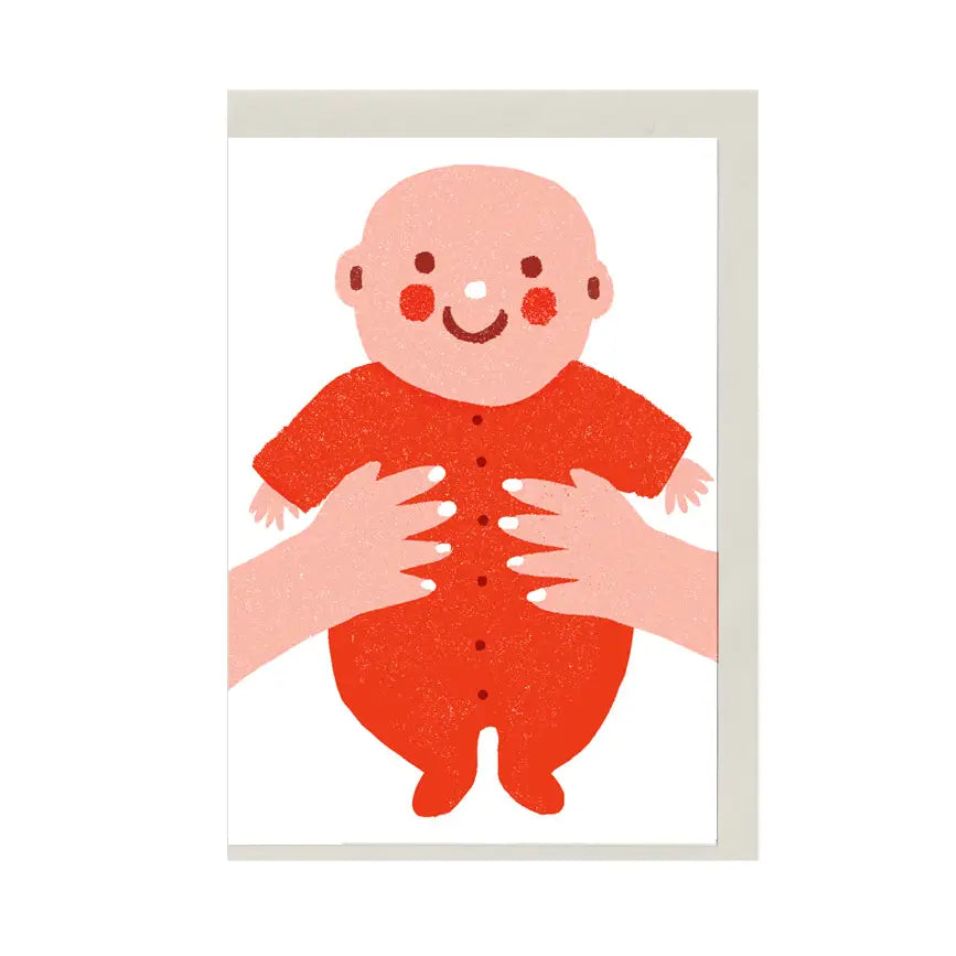 The Printed Peanut Stationery Geboortekaart - Red Baby A7