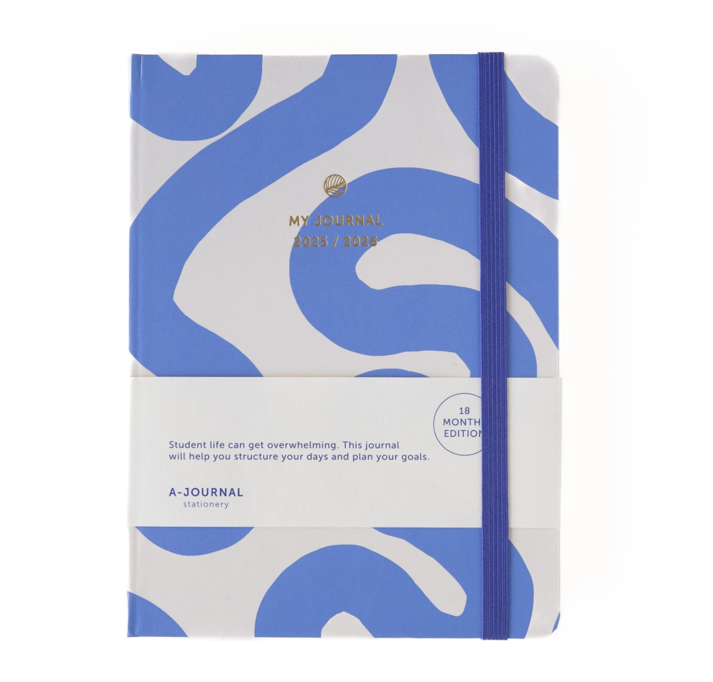A-Journal 18 maanden Schoolagenda - Flow Blue 2025/2026