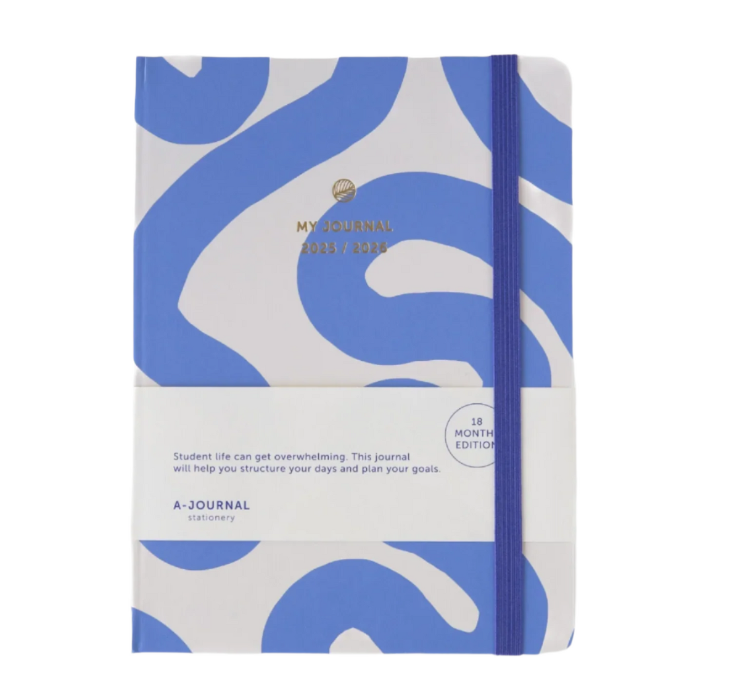 A-Journal 18 maanden Schoolagenda - Flow Blue 2025/2026