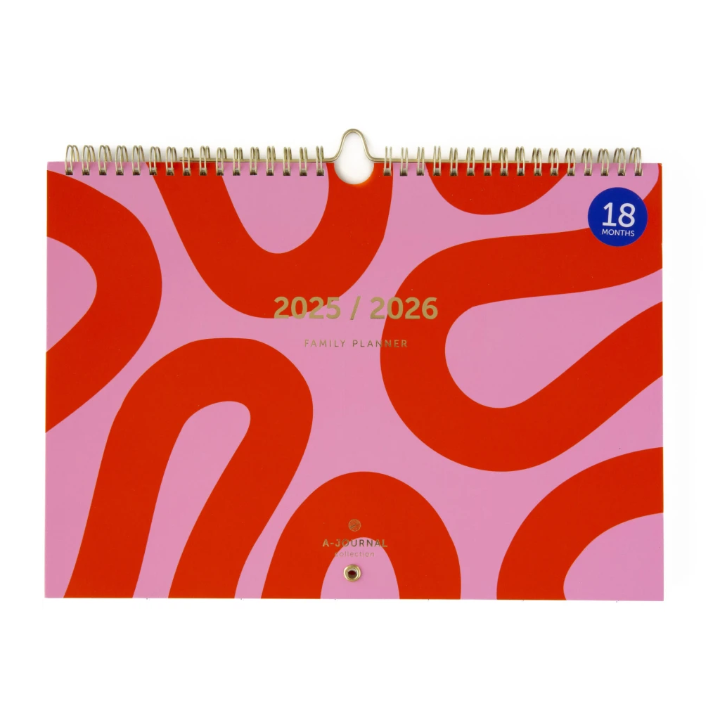 A-Journal 18 months Family Planner - Flow Pink 2025/2026