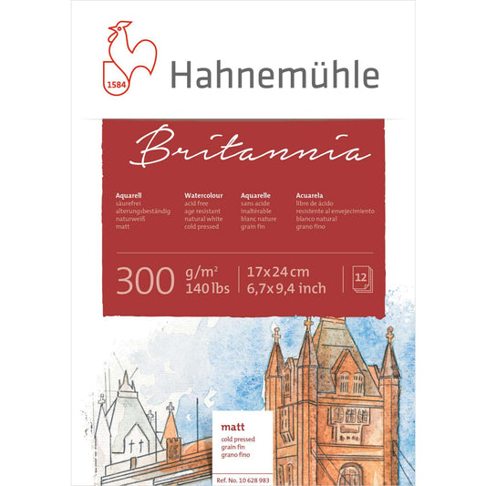 Hahnemühle Britannia Aquarelblok - Mat 300gr 17x24