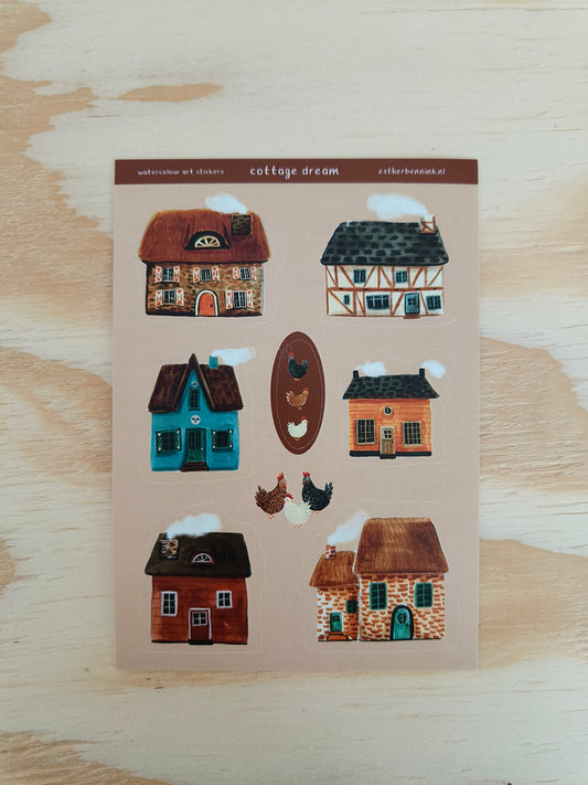 Esther Bennink A6 Sticker Sheet - Cottage Dream