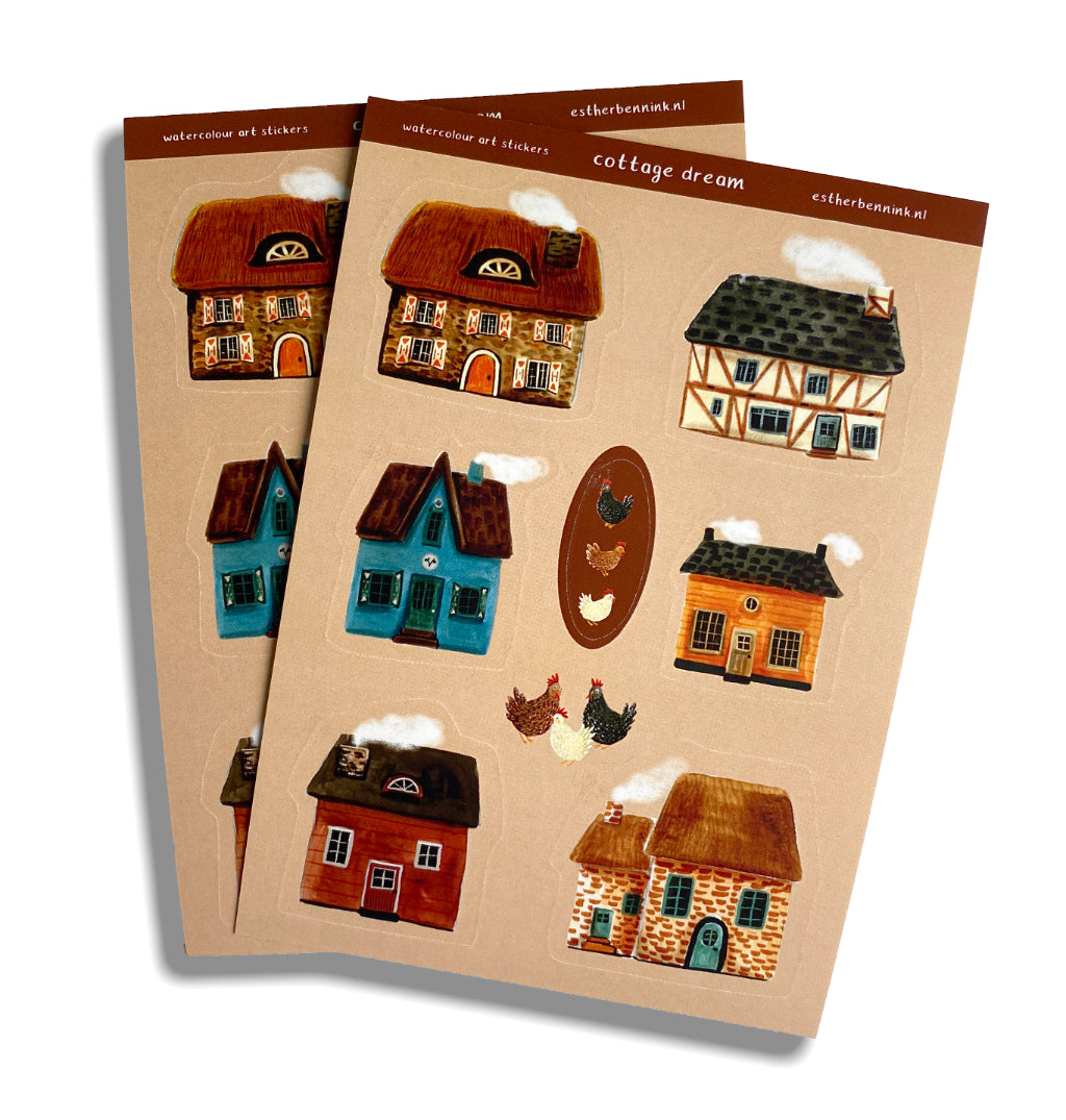 Esther Bennink A6 Sticker Sheet - Cottage Dream