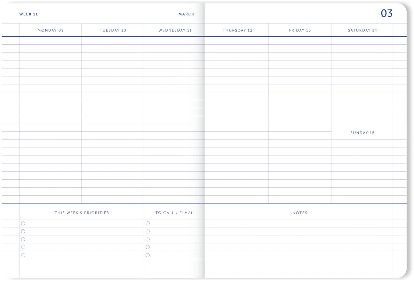 A-Journal 18 maanden Schoolagenda - Flow Blue 2025/2026
