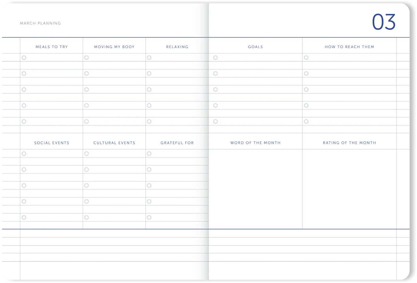 A-Journal 18 maanden Schoolagenda - Flow Blue 2025/2026