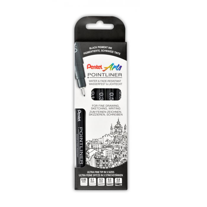 Pentel Fineliner Pointliner - Set Black
