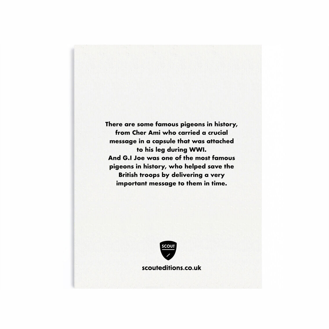 Scout Editions - Greeting Card Pigeon Mini Card
