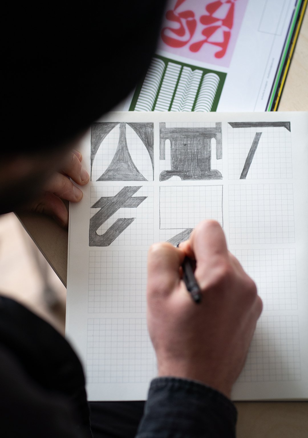 Pomelo Lay-flat schetsboek split grid example drawing