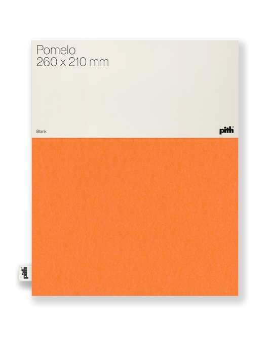 Pith Pomelo Schetsboek Oranje met label