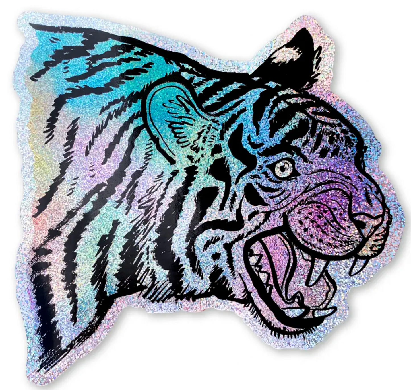 Tiger holographisch - Aufkleber 10x10cm
