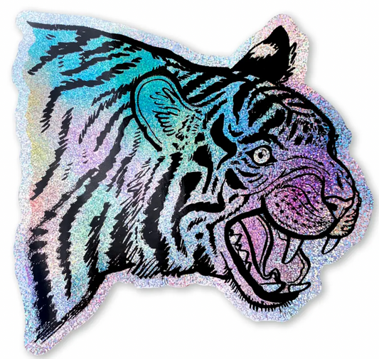Tiger holographic - Sticker 10x10cm