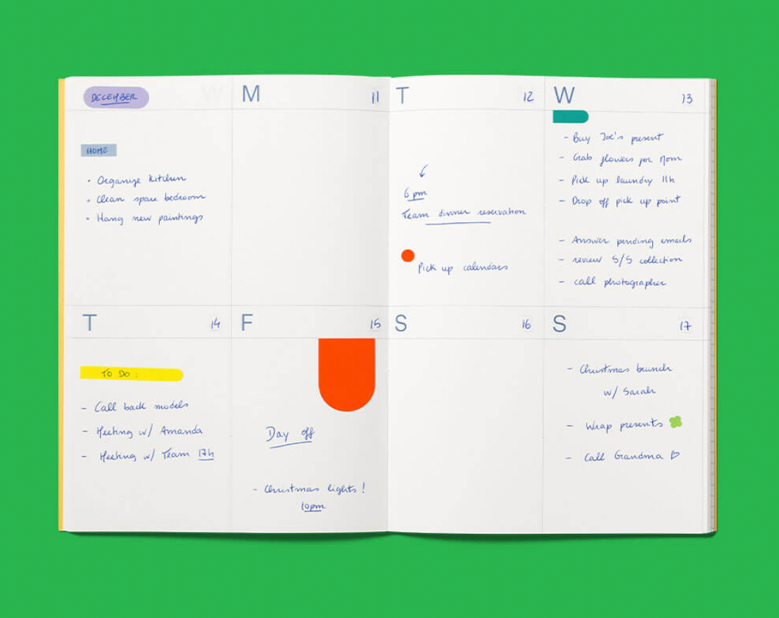 mishmash Undated A5 planner Frames - Lucky Green