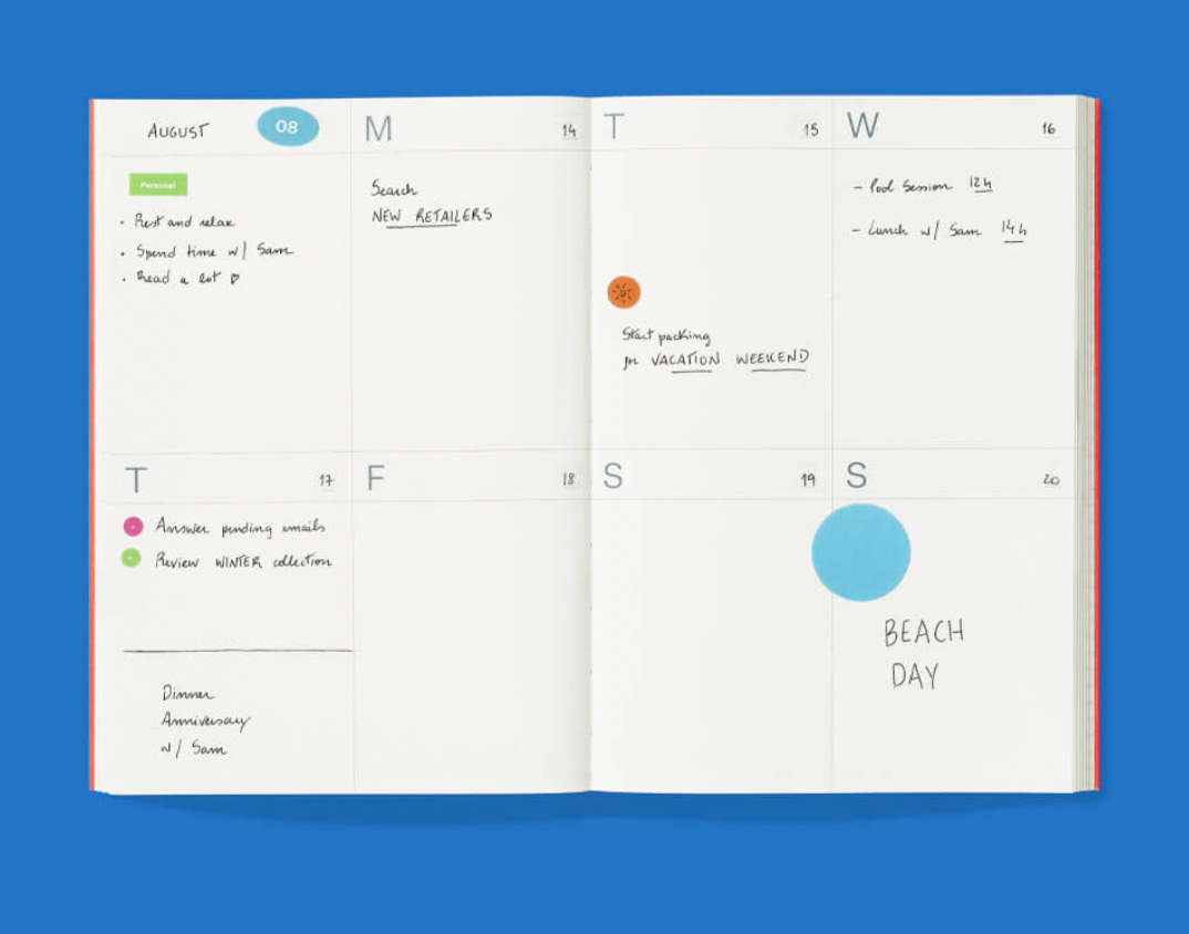 mishmash Undated A5 planner Frames - Electric Blue