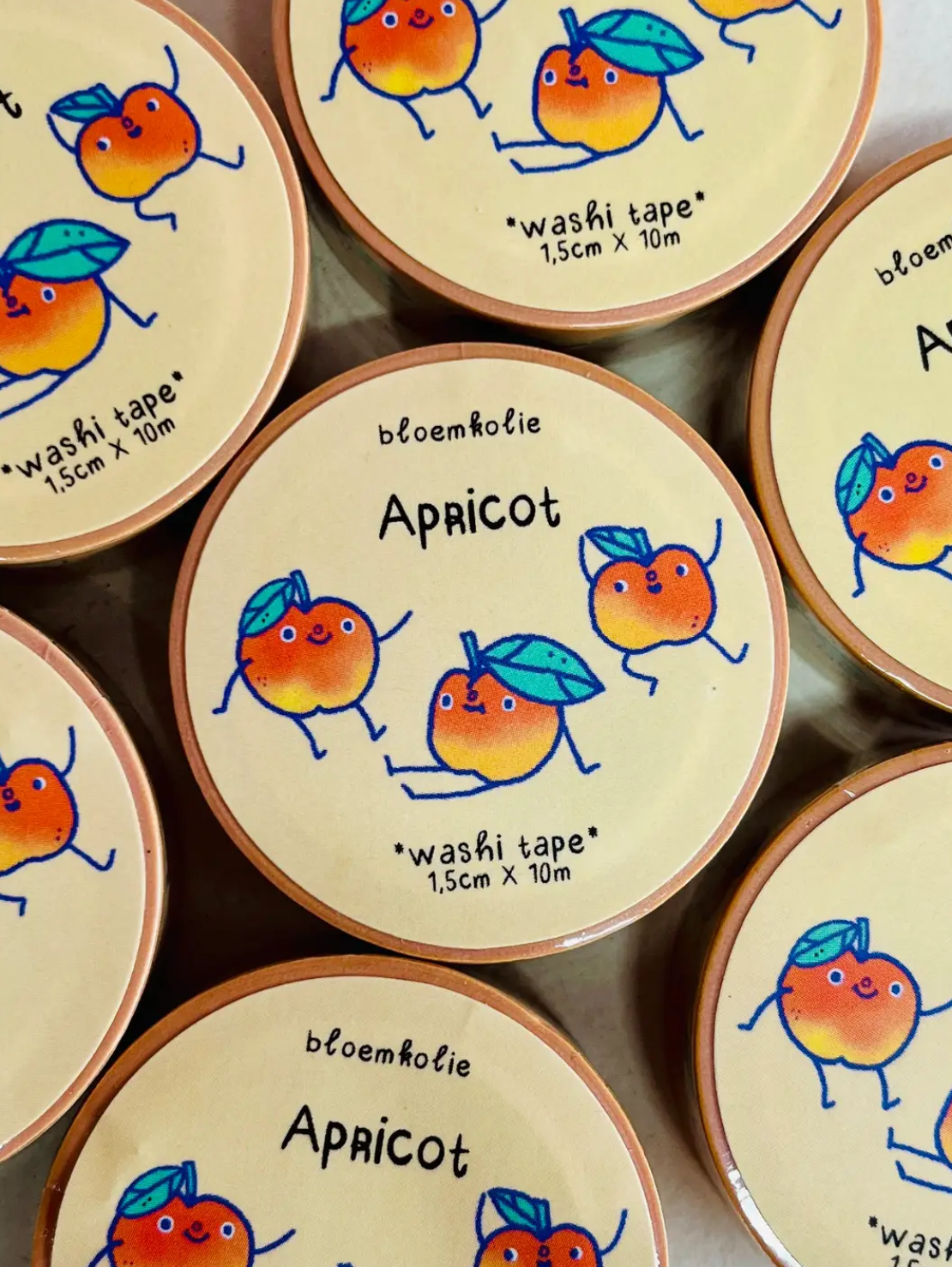 Bloemkolie Washi Tape - Abrikoos