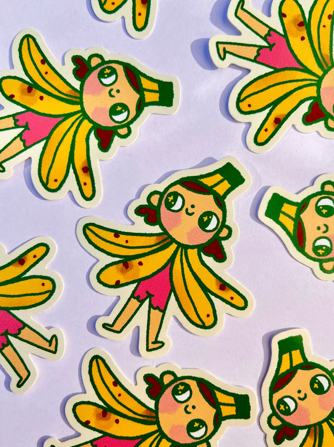 Bloemkolie Sticker - Bananenmeisje