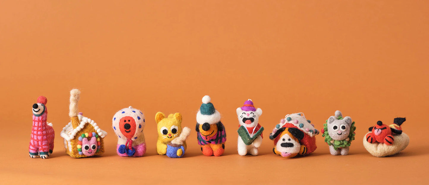 Wrap Vilten Hond Kersthanger - 'Tina'