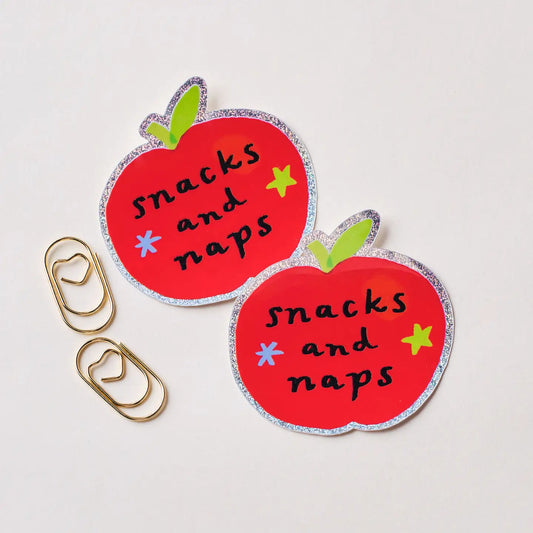 Holografische sticker Snacks and Naps - Claire Paul