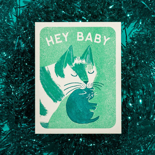 Bromstad Printing Co. - Risograph Geboortekaart 'Hey Baby'