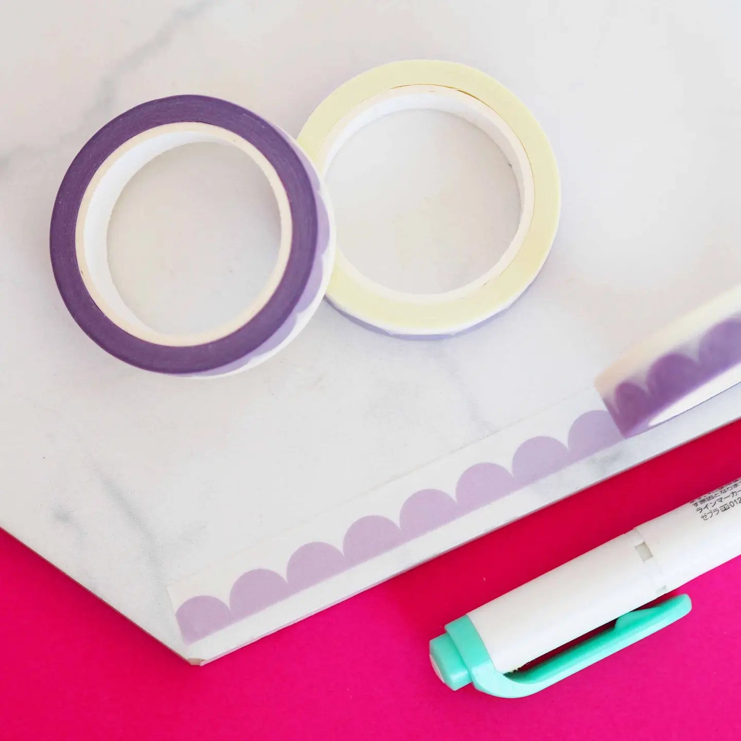 Nutmeg and Arlo Washi tape - Purple Scallop