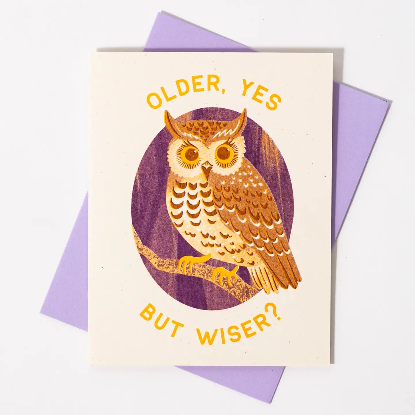 Bromstad Printing Co. - Risograph Verjaardagskaart 'Older Owl'