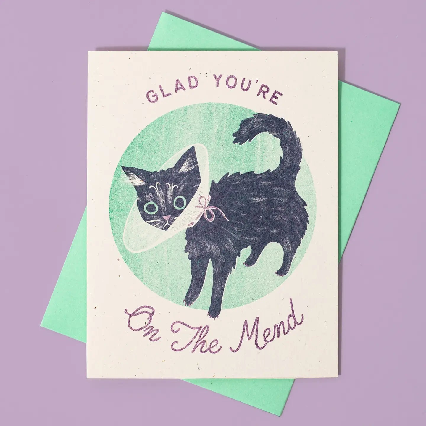 Bromstad Printing Co. - Risograph-Grußkarte „Die heilende Katze“