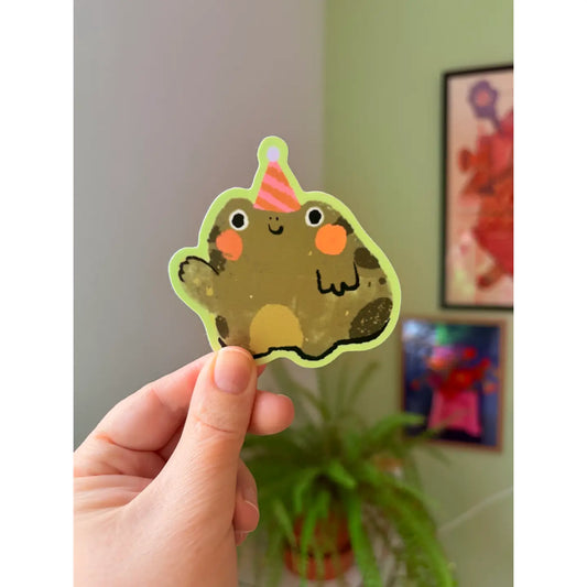 Bloemkolie Sticker - Party Frog