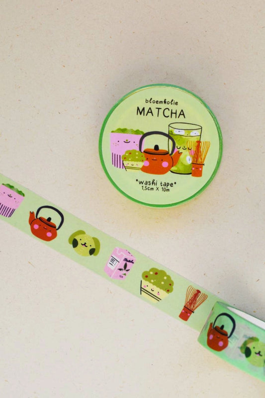 Washi tape - Bloemkolie - Matcha