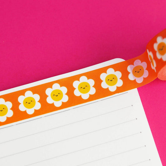 Orange Gänseblümchen Blumen - Washi Tape
