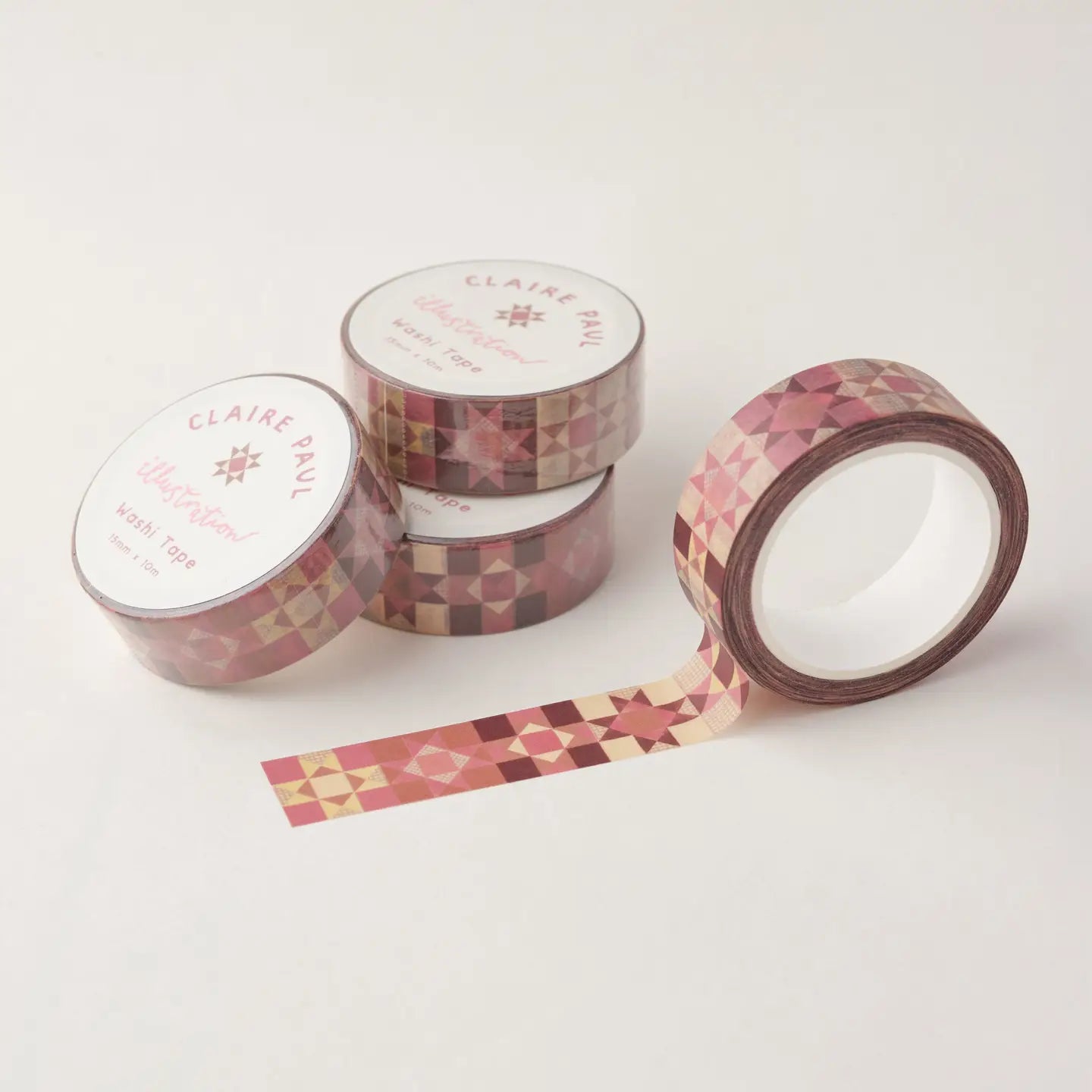 Claire Paul - Washi Tape 'Patchwork Stars Pink'