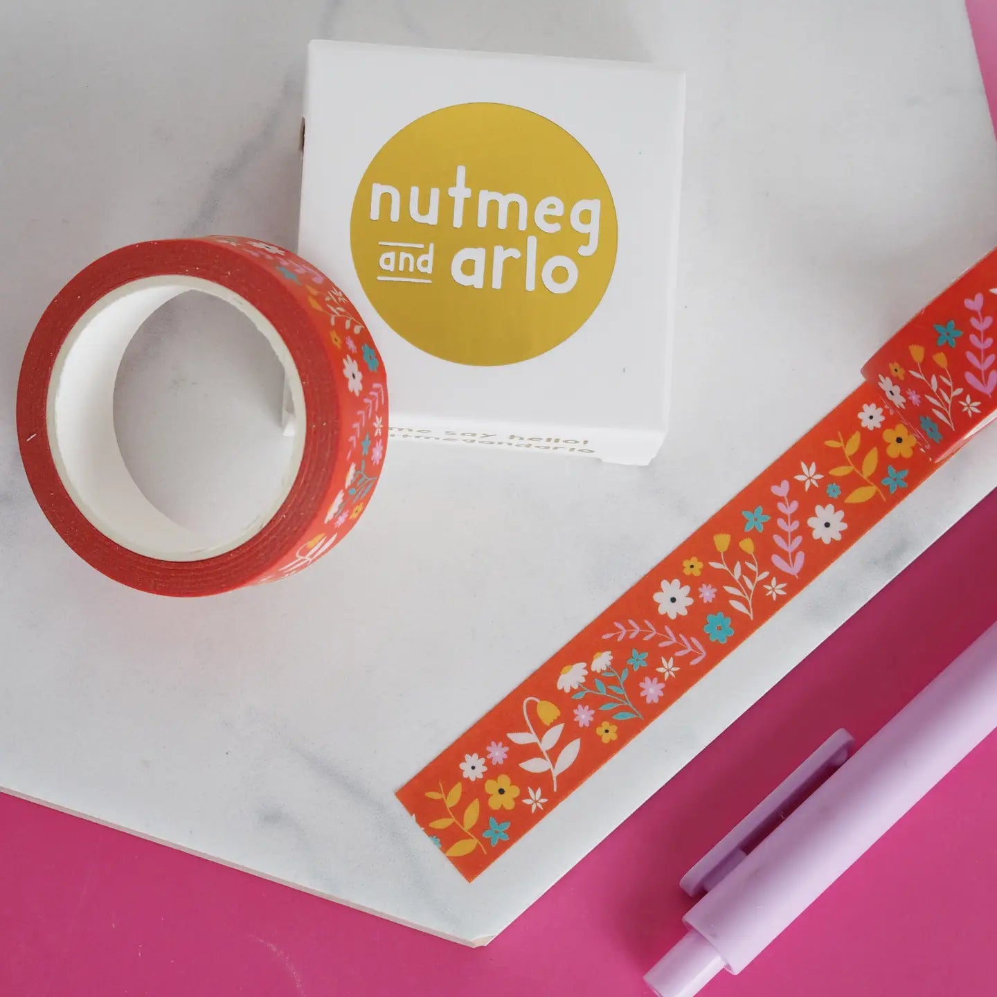 Nutmeg and Arlo Washi Tape - Flower Flourish