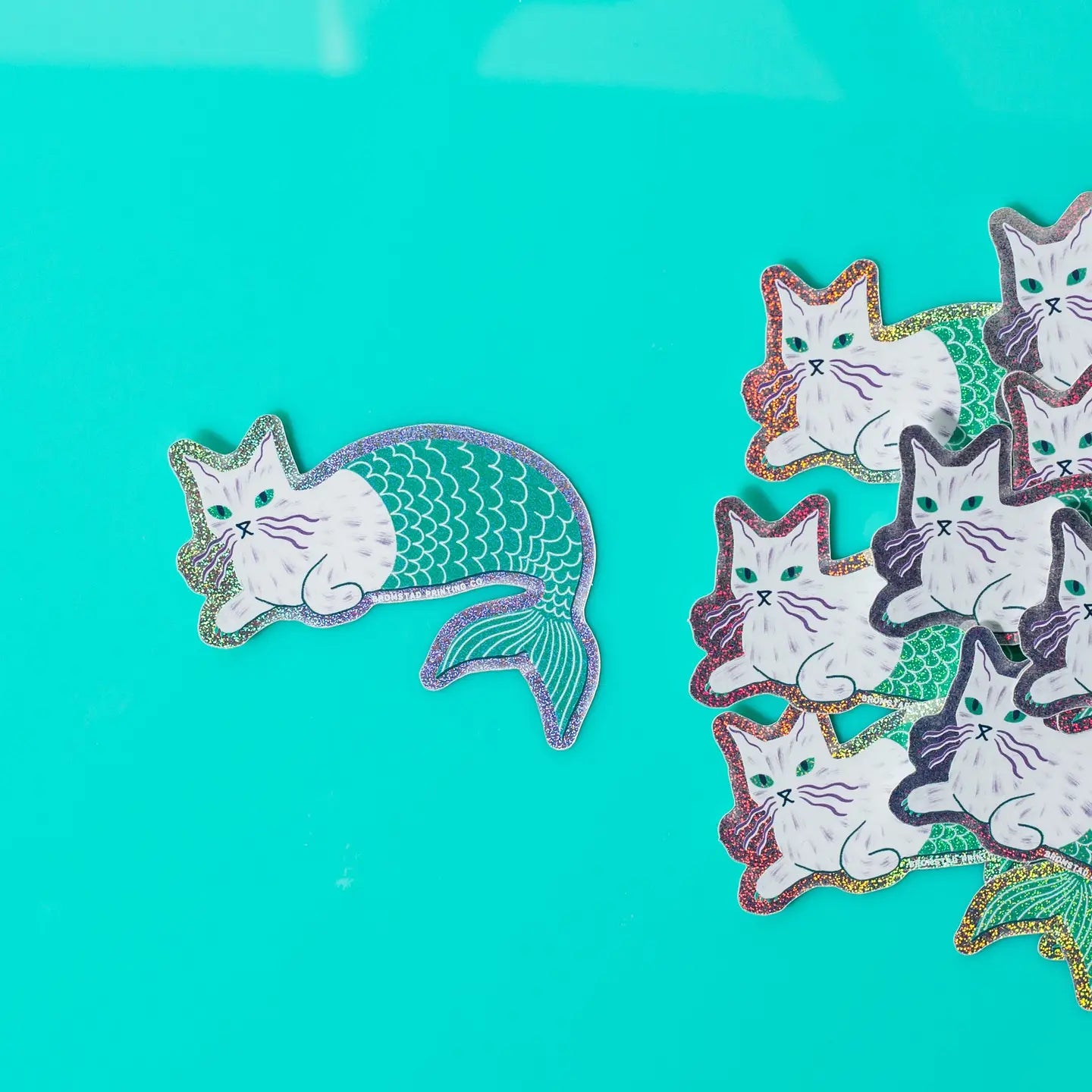 Bromstad Printing Co. 'Purrmaid' - Transparenter Aufkleber