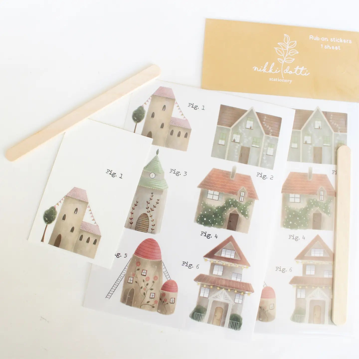 Nikki Dotti - Rub on Stickers 'Houses'