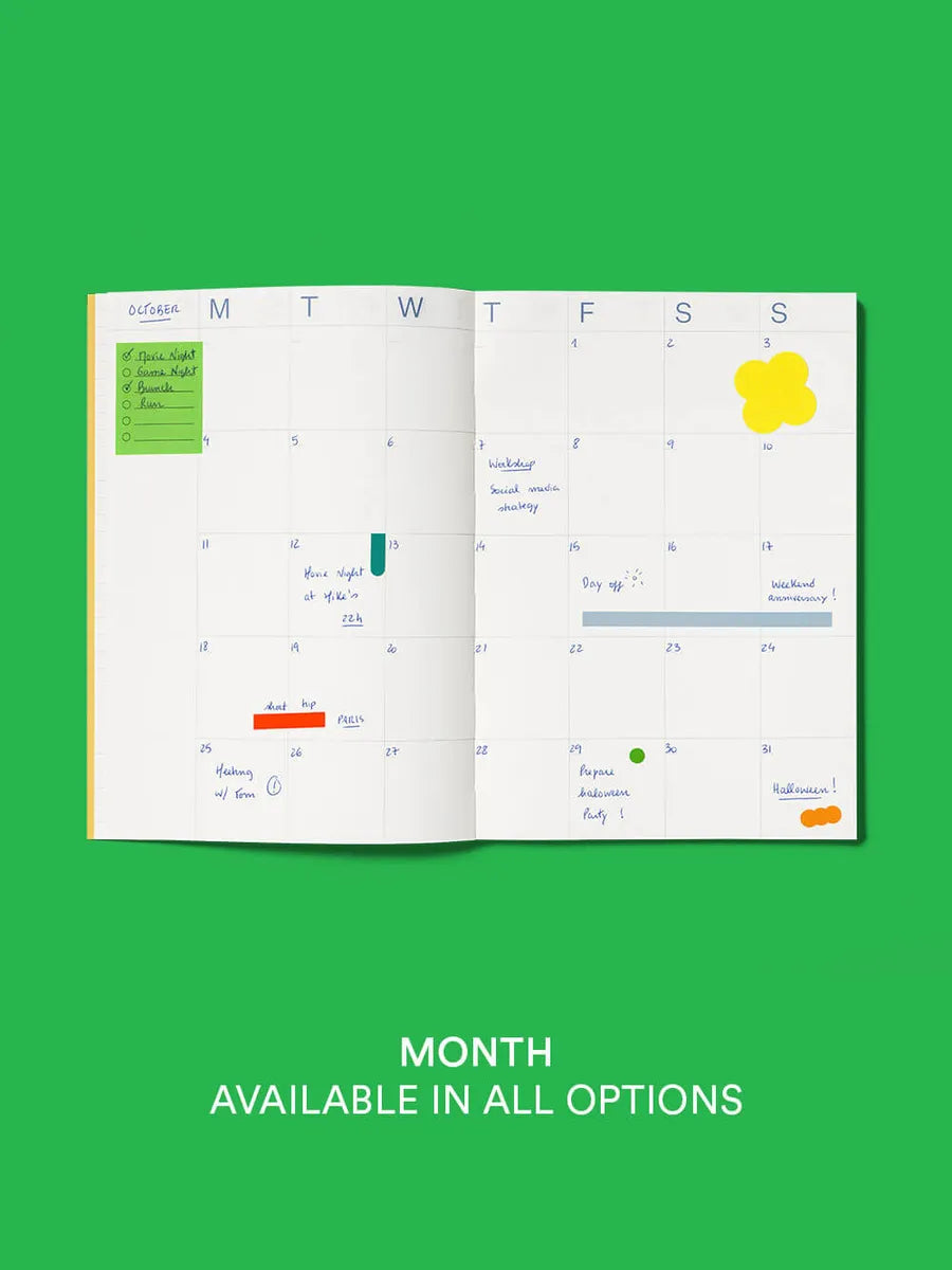 mishmash Undated A5 planner Time Block - Lemon
