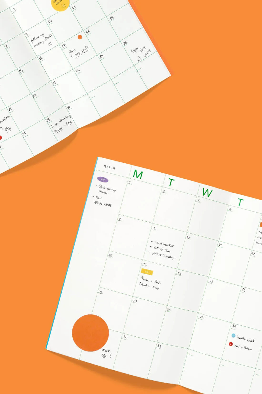 mishmash Undated Large A4 planner Monthly - Solid Lime