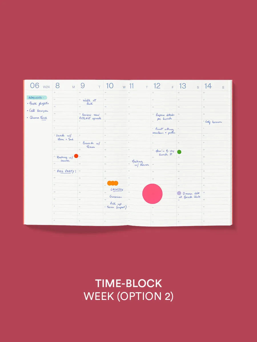 mishmash 2026 planner Time Block - Cherry