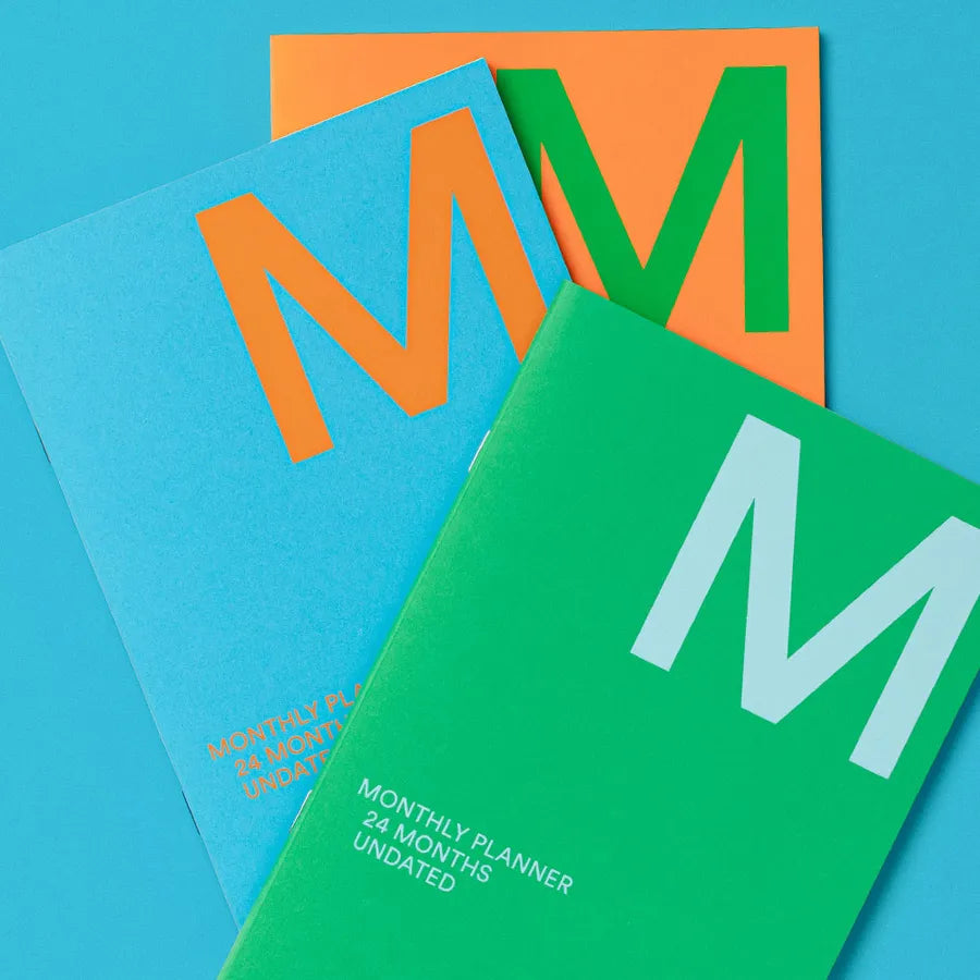 mishmash Undated Large A4 planner Monthly - Solid Lime