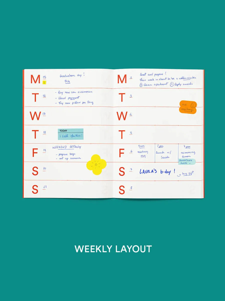 mishmash Weekly Undated Planner A5 - Violet Blue