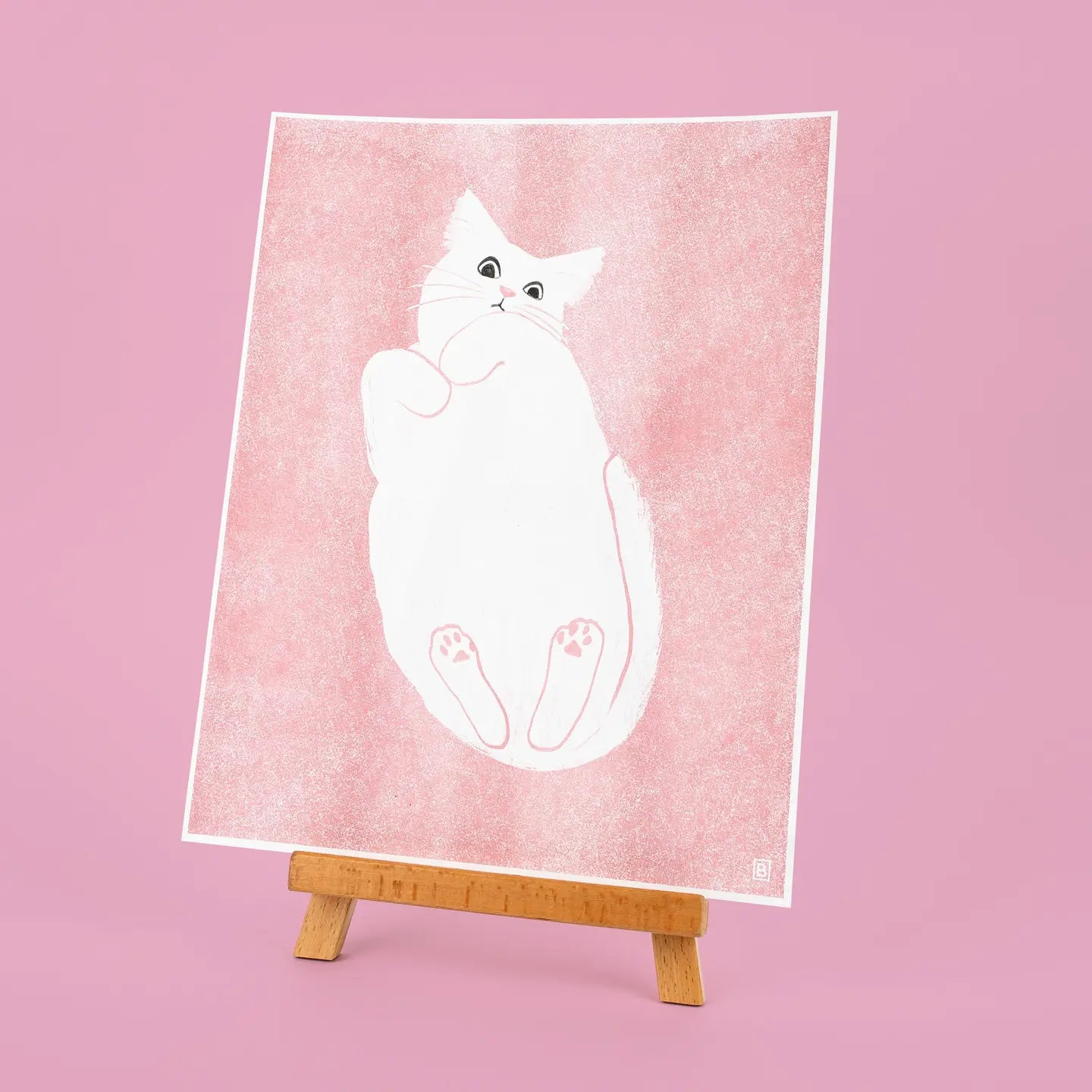 Bromstad Printing Co. - Risograph Art Print 'Cat on glass' 28x35.5cm