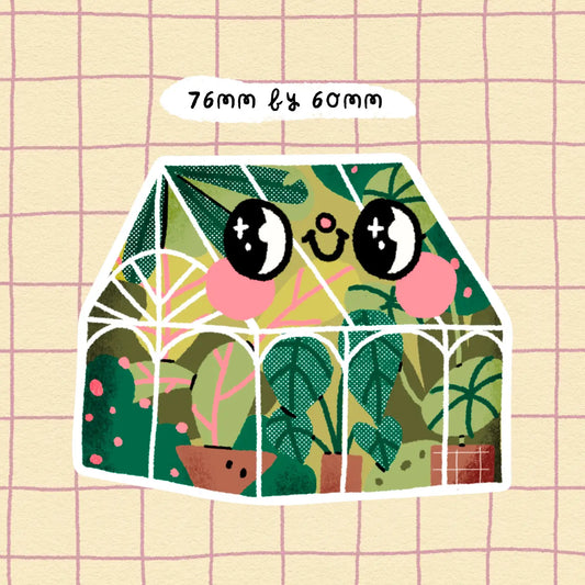 Bloemkolie Sticker - Schattige kas