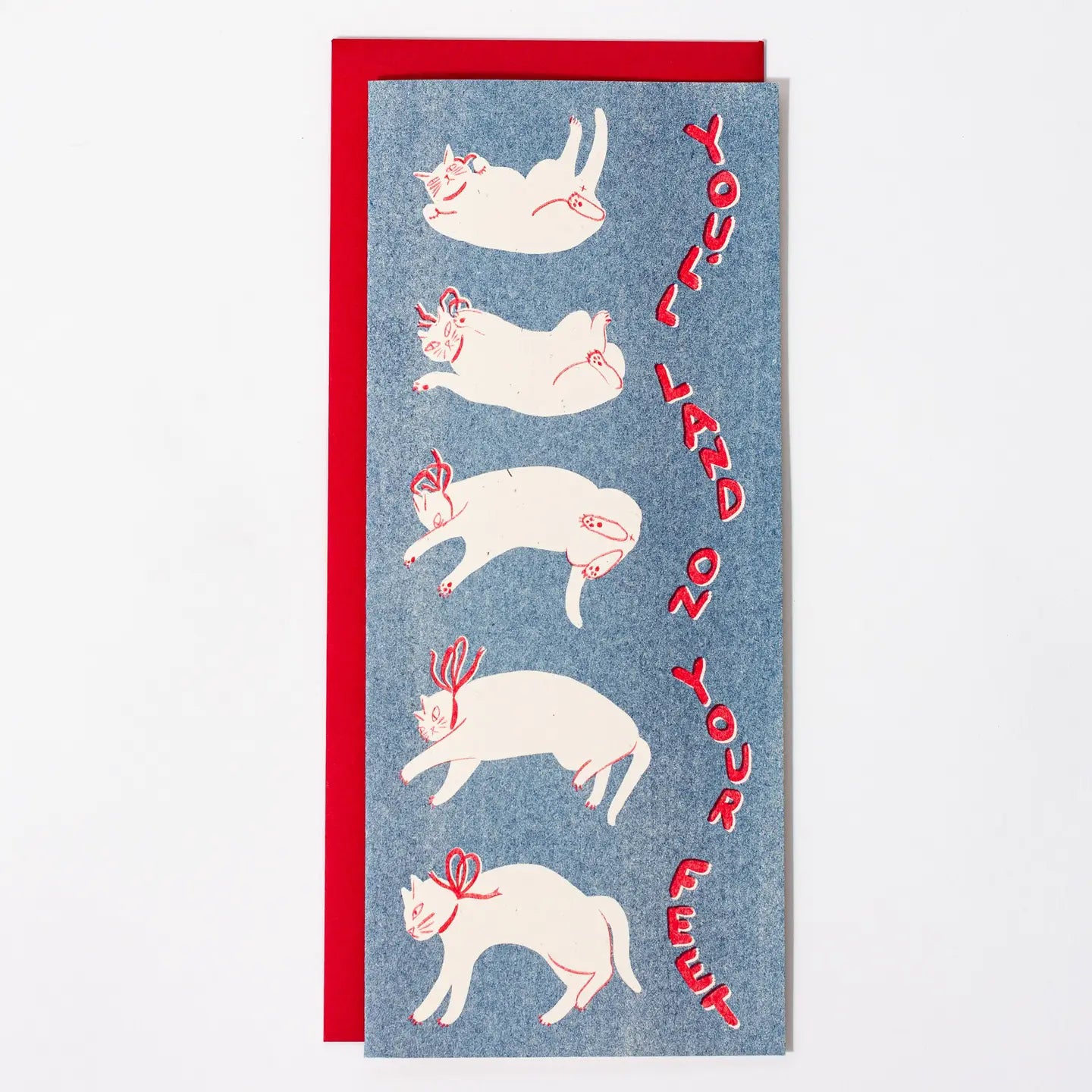 Bromstad Printing Co. - Risograph Wenskaart 'You'll land on your feet' 23x10
