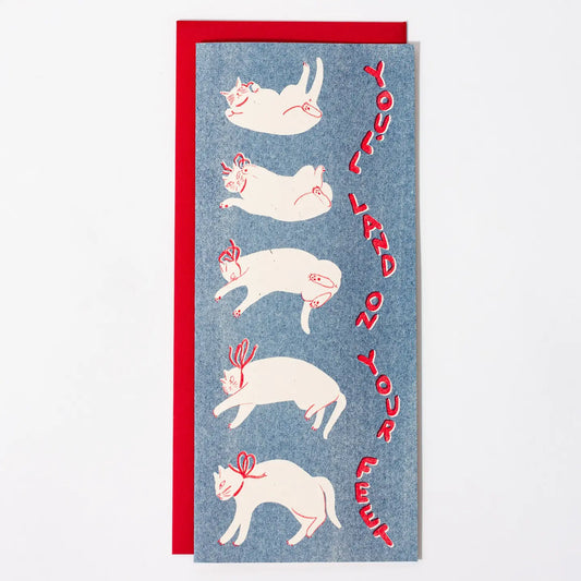 Bromstad Printing Co. - Risograph Wenskaart 'You'll land on your feet' 23x10