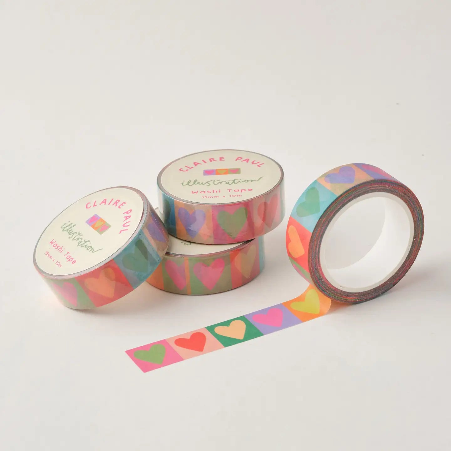 Claire Paul - Washi Tape 'Rainbow Love Hearts'