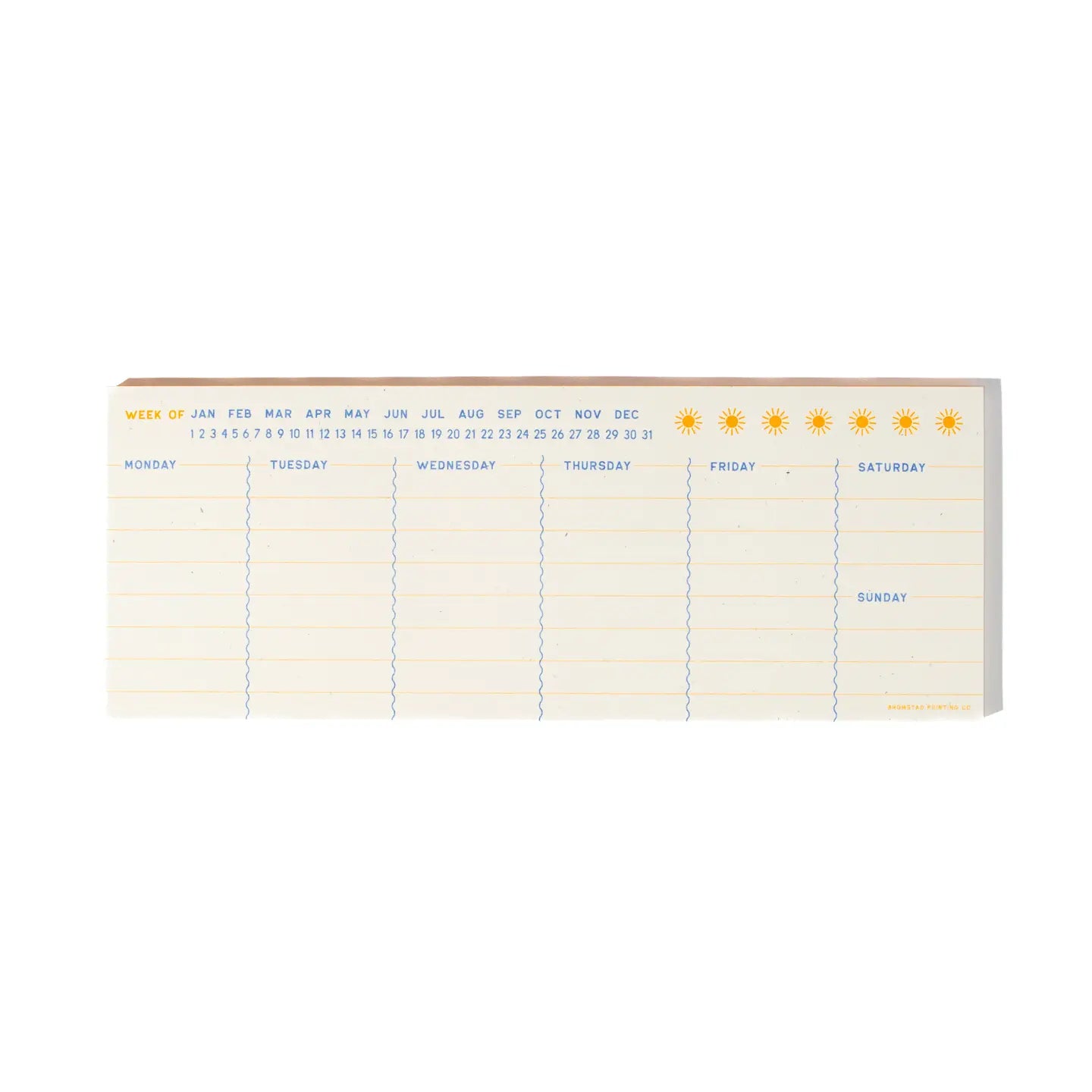 Weekplanner Notitieblok - Bromstad Printing Co.