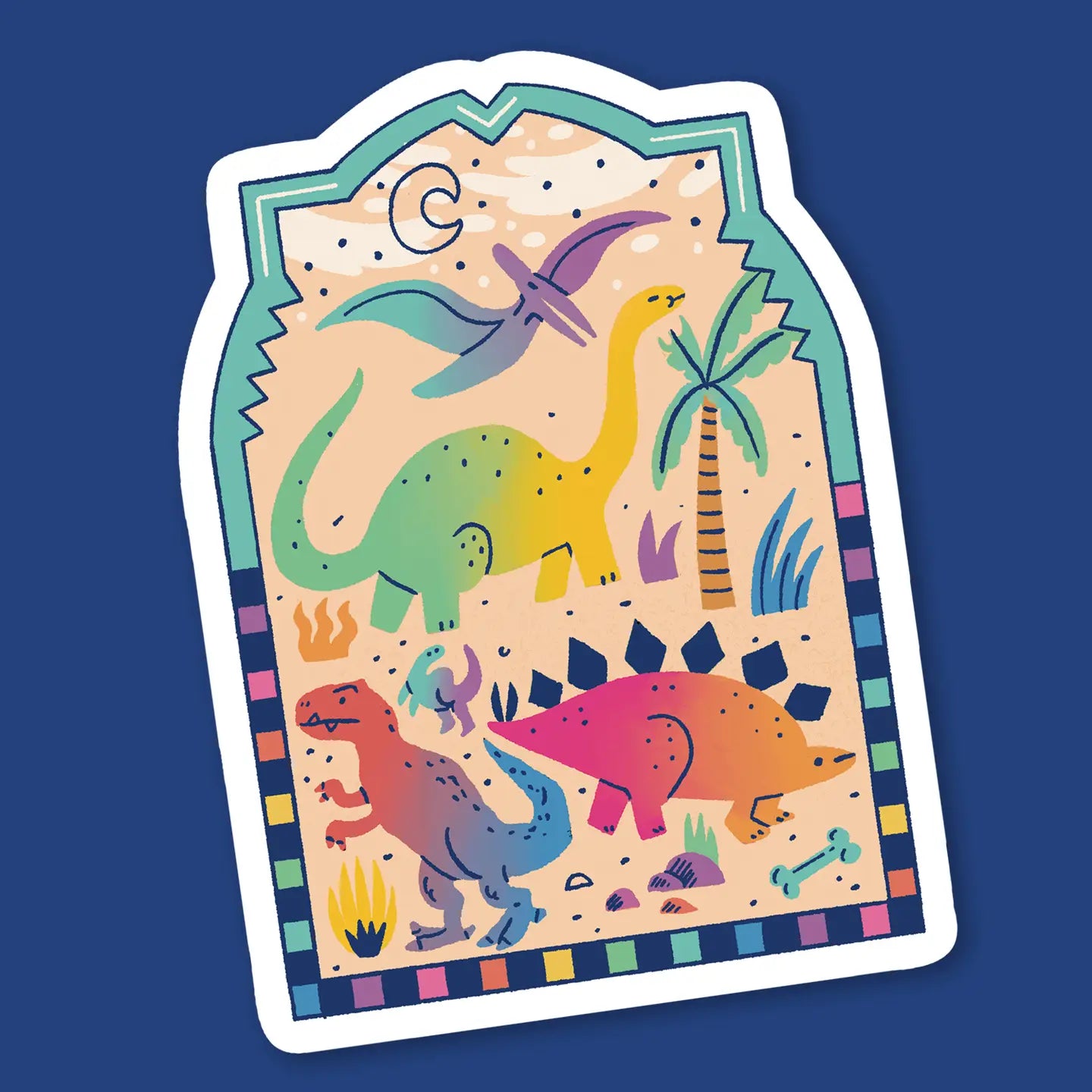 Dinosaurus Scène - Sticker