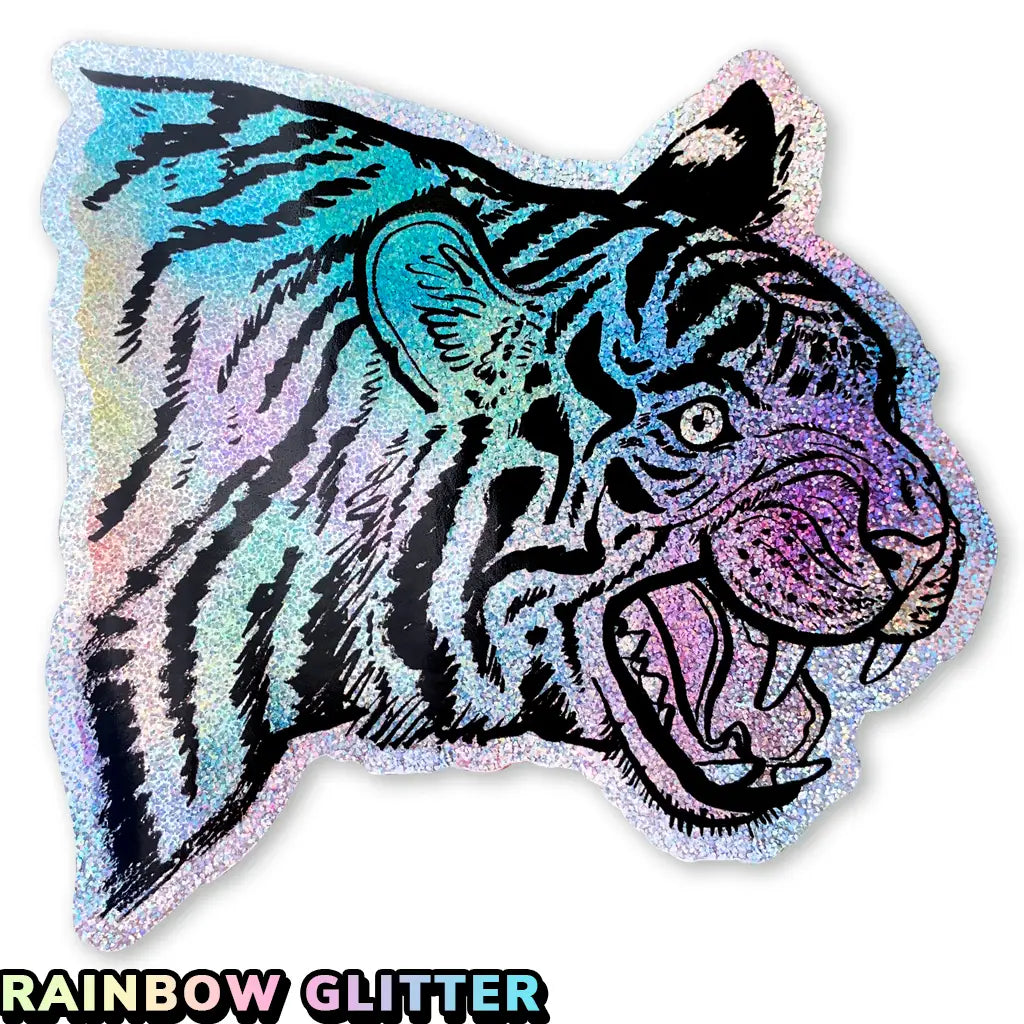 Tiger holographisch - Aufkleber 10x10cm