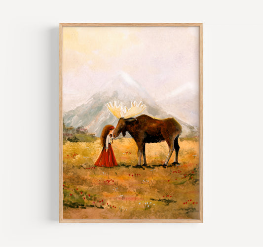 Esther Bennink A4 Art Print - Moose and I